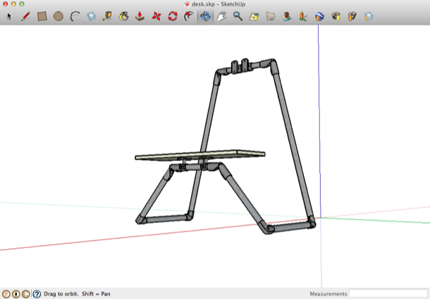 雪橇桌3D设计稿