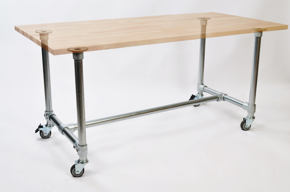 BASIC Tischgestell Bausatz auf Rollen mit Tischplatte