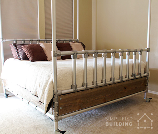 47 Diy Bed Frame Ideas Built With Pipe, How To Put Casters On A Bed Frame
