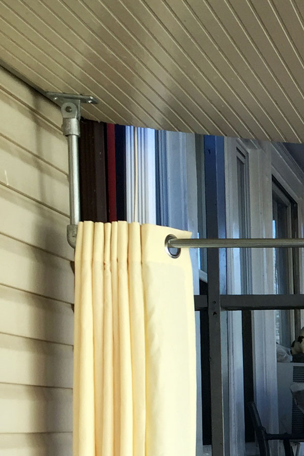 Diy Ceiling Mounted Curtain Rods With, Ceiling Track Shower Curtain Rod