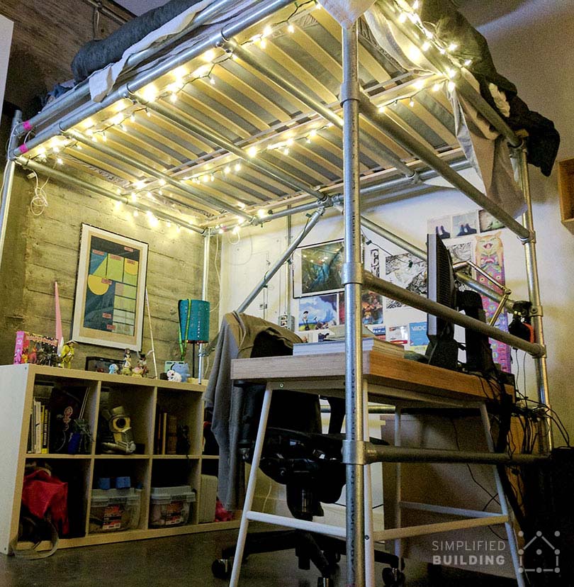 Diy Full Size Loft Bed For S With, Diy Queen Loft Bed With Stairs