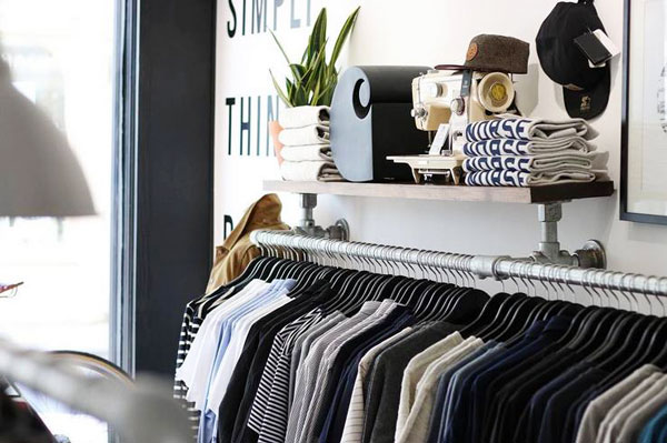 Wall Mounted Clothing Rack with Top Shelf