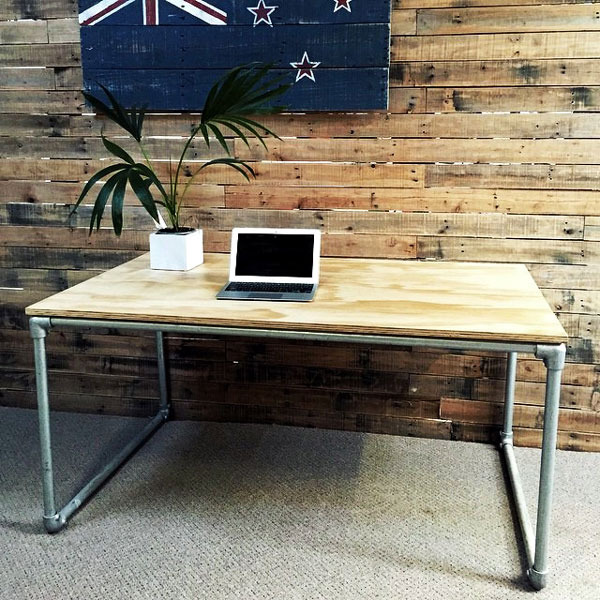 Diy Plywood Desk With Pipe Frame Plans, How To Make A Simple Plywood Table