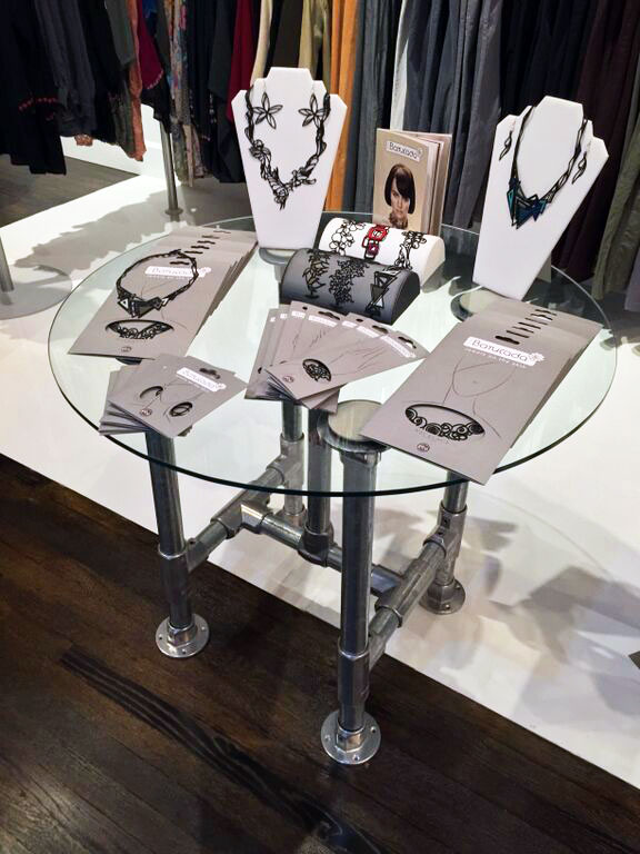 Retail Display Table with Glass Top