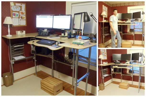 DIY Ergonomic Computer Desk - Converted to Standing Desk