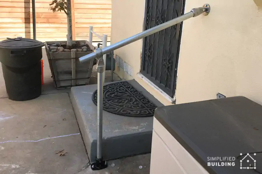 Residential Exterior Handrails for One Step